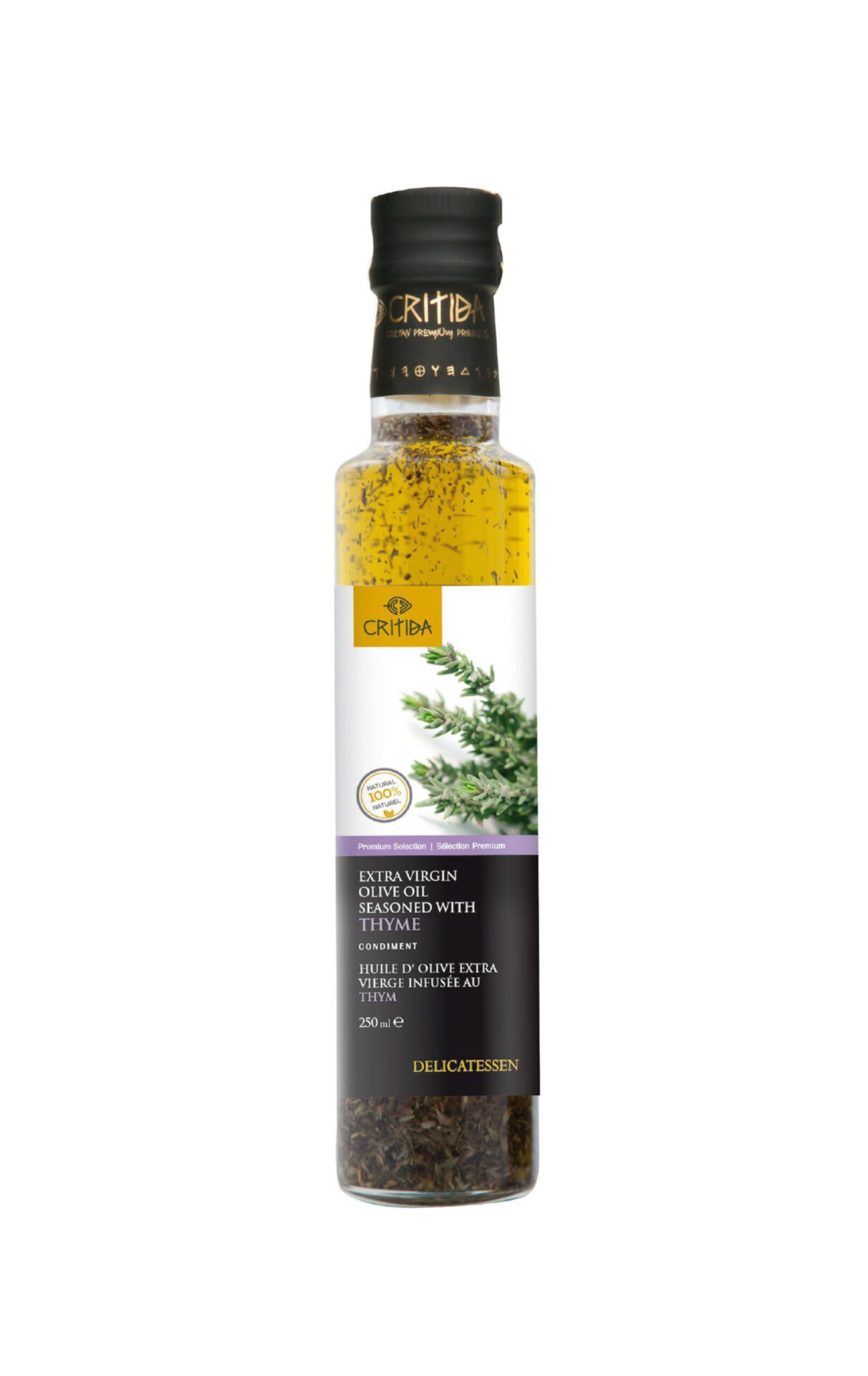 оливковое масло EVOO со вкусом тимьяна с острова Крит Греция