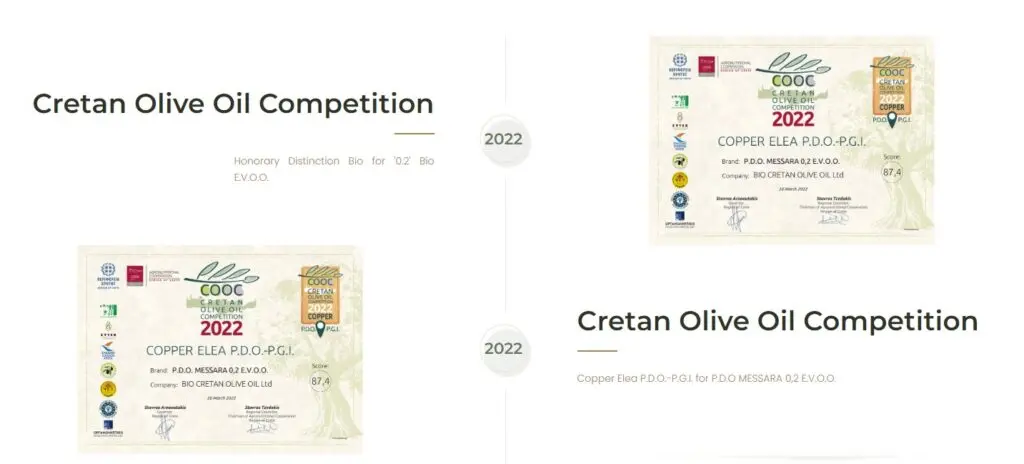 Ausgezeichnetes Olivenöl - unser kretisches Olivenöl mit internationalen Auszeichnungen