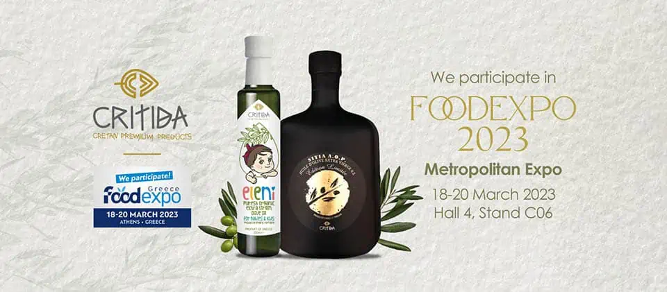 Critida Bio Cretan Olivenolie på Food Expo Athen 2023