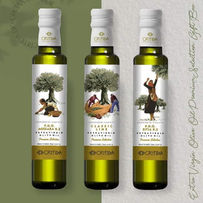 Греческие продукты из оливкового масла PDO и PGI с Крита - CRITIDA Оливковые масла первого холодного отжима PGO и PGI