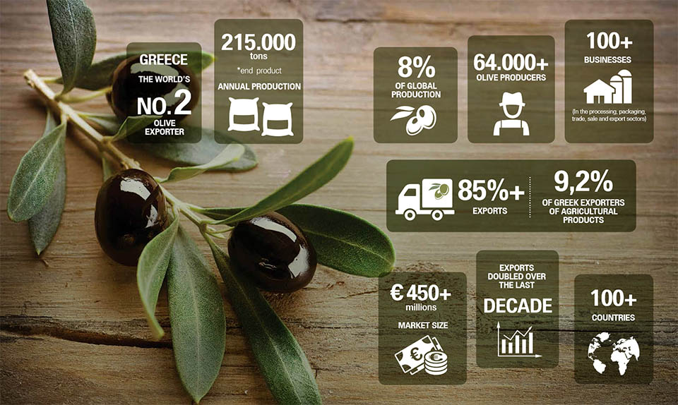 Olive da tavola greche INFOGRAFICA: fatti - numeri e note riguardanti le olive da tavola greche