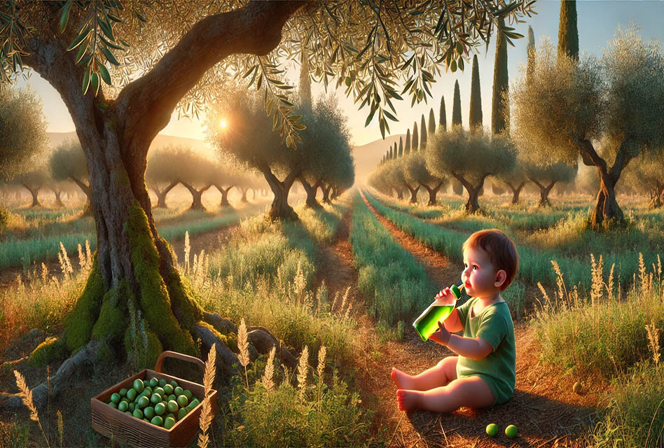 olio evoo puro di oliva per neonati e bambini - nutrizione del bambino