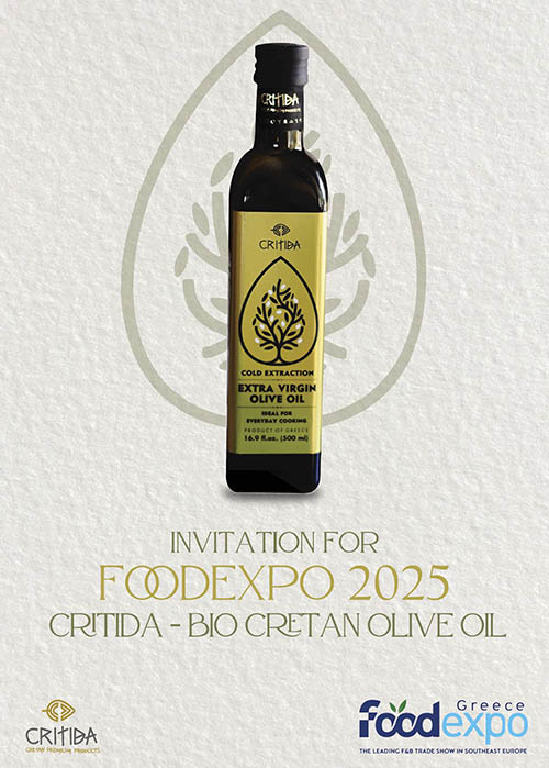 inbjudan till FOODEXPO 2025 i Aten, Grekland - Bio Cretan Olive Oil CRITIDA